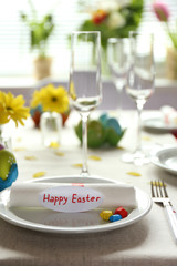 Beautiful holiday Easter table setting