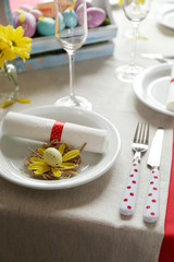 Beautiful holiday Easter table setting