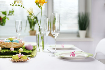Beautiful holiday Easter table setting