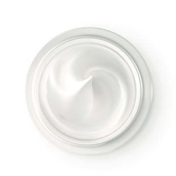 Hygienic cream, top view vector illustration