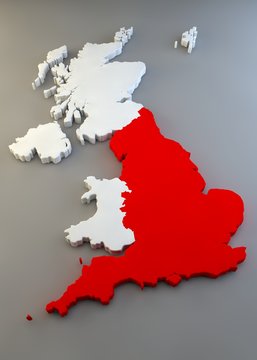 Mappa Regno Unito, divisione regioni, Inghilterra