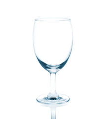 Empty glass on white.