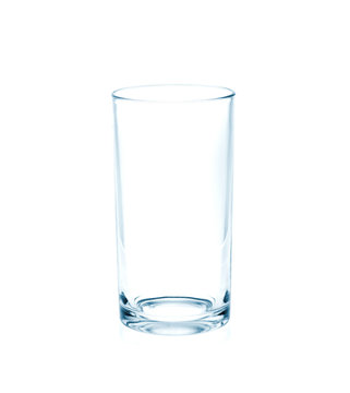 Empty glass on white.