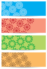bright color backgrounds with geometric decor - vector
