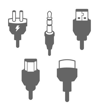 Icon Set, Plugs and Cables