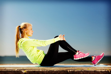 woman doing sports outdoors