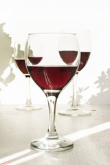 Glasses of red wine