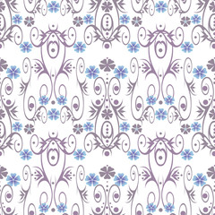 Seamless abstract ornament pattern on white