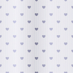 Seamless silver lace pattern with hearts.