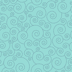 Connected curls background. Curls & whirls - green and blue.