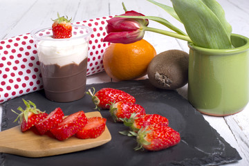 Strawberry and chocolate pot