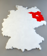 Mappa Germania, regione tedesca, Brandenburg