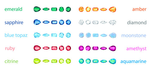 big set of variety gemstone. EPS10, no gradient, no transparency