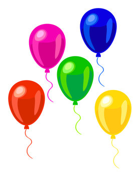 pink, green, red, blue and yellow balloons. EPS10, no gradient,