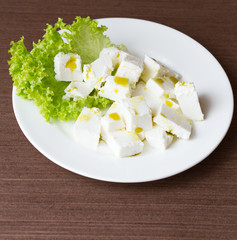Healthy salad with cottage cheese