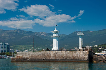 Fototapeta na wymiar Lighthouse in Yalta, Crimea.