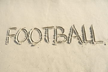 Football Handwritten Soccer Message Sand Beach