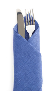 knife and fork at napkin