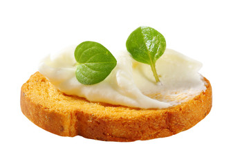 Mini toast with cream cheese