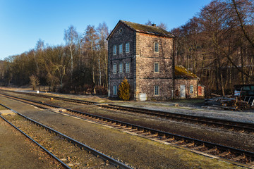 Fototapeta na wymiar Old abandoned railway building in Czech Republic