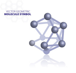 Blue molecule symbol isolated on white background