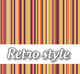 Retro style striped background with text