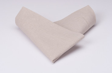 Natural Linen Napkin On White Background