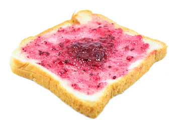 Bread with blueberry jam