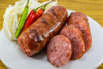 thai sausage with Chilli and vegetables