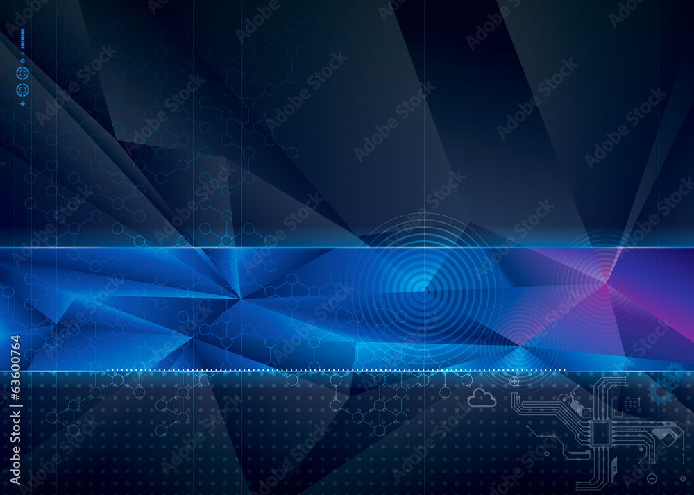 Poster abstract technology with geometric background.