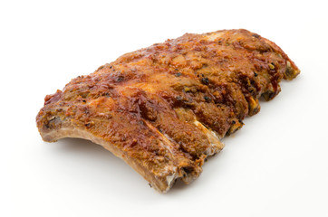 Ribs bbq pork isolated white background