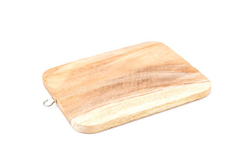Wood cutting board isolated white background