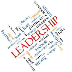 Leadership Word Cloud Concept Angled