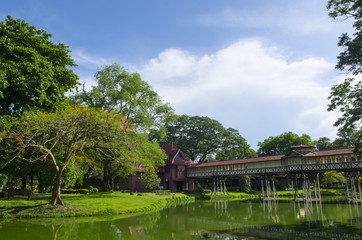 Fototapeta na wymiar Sa Nam Chand palace, Nakhon pathom, Thailand