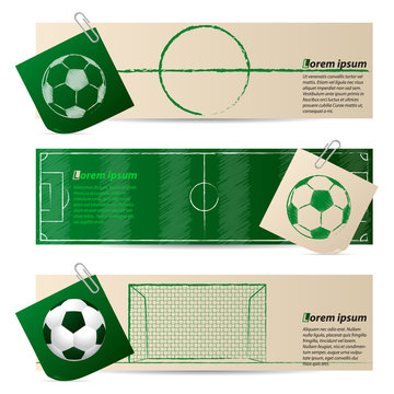 Label set of three with soccer elements