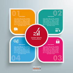 Round Colored Quadrates Template 4 Options Centre