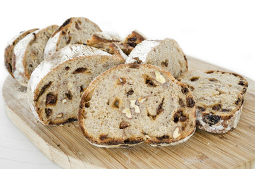 Fresh rye bread with nuts and dried fruits
