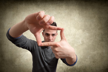 Frame with her hands