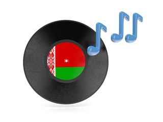 Vinyl disk with flag of belarus