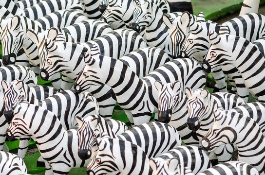 Zebra statues in Thailand