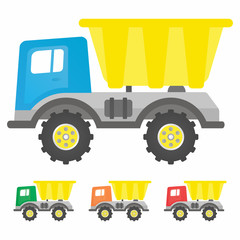 Plastic toy car icon set