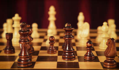 Vintage style photo from a chess board