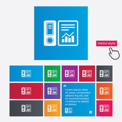 Document folder sign. Accounting binder symbol.