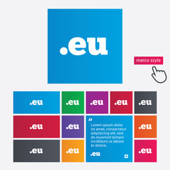 Domain EU sign icon. Top-level internet domain