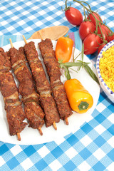 brochettes et semoule