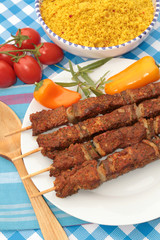 brochettes et semoule
