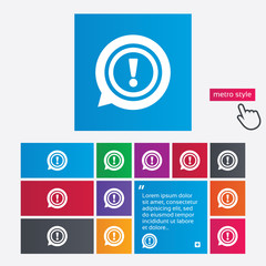 Exclamation mark sign icon. Attention symbol.