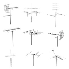 realistic 3d render of antennas