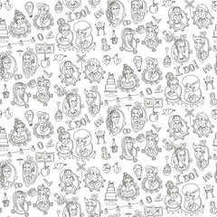 seamless pattern with wedding sketch