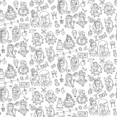 Fototapeta na wymiar seamless pattern with wedding sketch